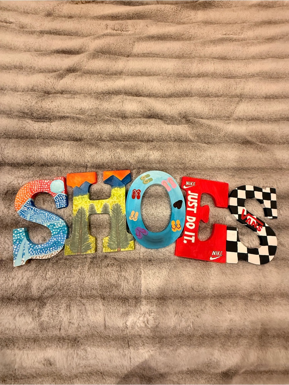 Custom SHOE Letter Wall Decor - Multi-Color Artistic Letters